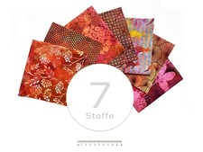 Stoffpaket 7 Stoffe Jason Yenter, rotbraun, rot, In The Beginning Fabrics