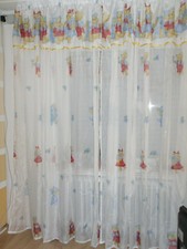 2x Gardinen Kinderzimmer Vorhänge Elefant Bär Kindergardinen HANDARBEIT Unikat 