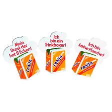 3x Vintage Fanta Sticker 70er Jahre Aufkleber Getränke Limonade Retro Werbung