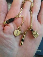 YSL Armband Yves Saint Laurent GOLD Charms BRACELET NEU 19,8cm Anhänger Flakon