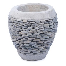 Deko Topf Stein Bali Grau 30cm