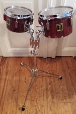 Sonor Phonic - 8" + 10" Concert Toms + Stand ,Gold Badge,Rosewood,Vintage