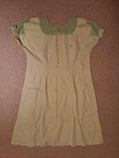 Omas Nachthemd Baumwolle Spitzenbesatz  hellgrün, mit Monogramm, sehr gut