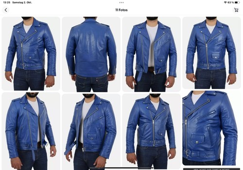 Herren lammleder jacke biker - lammleder,