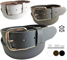 Jeansgürtel glatt Leder Gürtel Damen Herren 4 cm breit schwarz braun weiß 4cm
