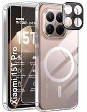 Klar Magnetisch Hülle + Displayglas für Xiaomi 15T / 15T Pro Kameraschutz Case