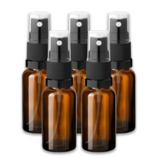 5x Glasflasche braun 20 ml mit