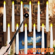 12/20X Stabkerzen LED Kerzen flackernd mit Fernbedienung Weihnachte Deko 17CM