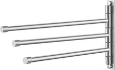 Edelstahl Handtuchhalter Bad 3 Armen 180° Drehung Wandmontage, Gebürstet