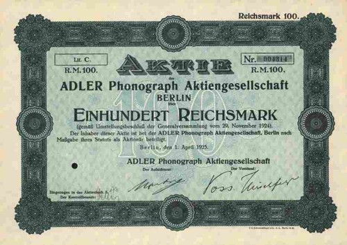 Adler phonograph claus 1925 - adler,