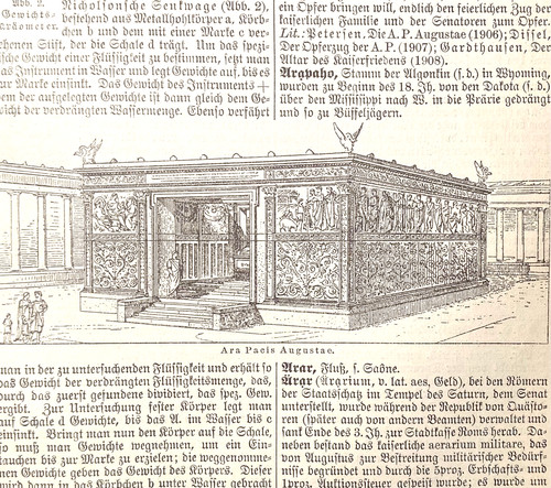 Alte lithographie ara pacis - ara,