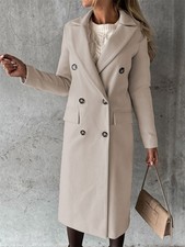 Damen Mantel Trenchcoat Wintermantel Übergangs zweireihig Jacke Parka Lang DE