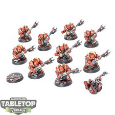 Chaos Dwarfs - 10 x Infernal Guard Fireglaives - gut bemalt
