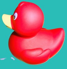❤️ rot Badeente Bad ENTE Gummiente Badetier Badewanne Spielzeug Werbefigur KCA
