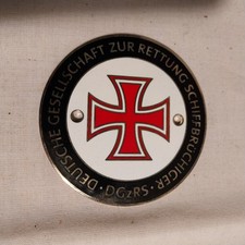 Alte Plakette - Autoplakette DEUTSCHE GESELLSCHAFT ZUR RETTUNG SCHIFFBRÜCHIGER