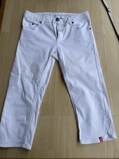 EDC by Esprit Damen Capri Hose Weiß Gr 36 Slim