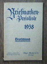 Hugo Michel - Briefmarken-Preisliste 1938 - Deutschland - Weimar Katalog