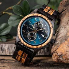 Holzuhr Herren Holz Armbanduhr Chronograph Luxusuhr Männeruhr Geburtstag