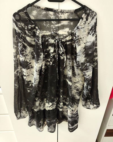 Schwarz weiße damen tunika - schwarz-weiße,