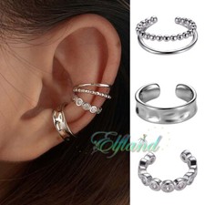 Ohrschmuck Ohrklemme Ohrclip Ear Cuff * Doppel Zirkonia * 3er Set