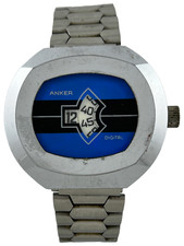 Vintage Herrenarmbanduhr Digitalscheibe Anker Digital Handaufzug, funktioniert