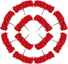 144 Stück Mini Kunstrosen Rot