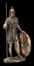 Römische Ritter Figur mit Speer - Veronese Statue Legionär bronziert