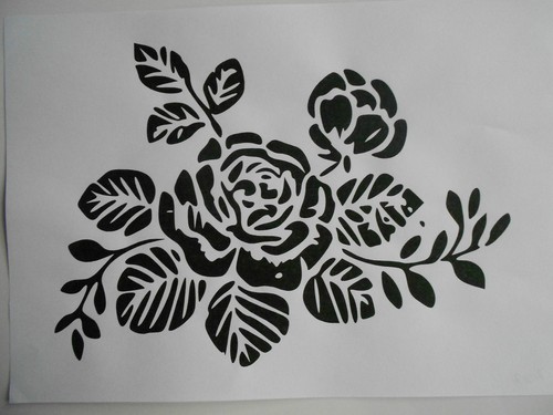 Schablone rose auf - 7, a4