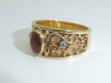 750 Gelbgold 18K Gold Ring 7,08 g Citrin Diamant Verlobung RG 55 - 17,5 mm 8422