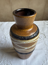 Vase braun mit Muster ca. 20 cm hoch