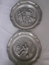 2 Zinn Wandteller / 21 cm
