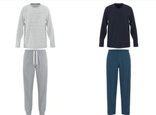 Livergy Herren Pyjama Lang 100% Baumwolle Schlafanzug M L XL 2 Teilig