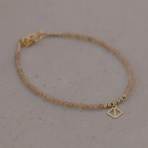 Makaro armband mondstein - armband, rosa