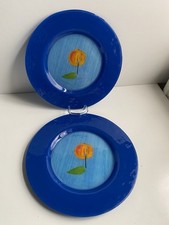 2 x Dibbern Glasteller Servierplatte Platzteller Blau 33,5 cm