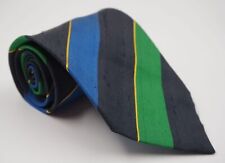 Edsor Kronen Clubkrawatte Krawatte blau grün gestreift 100% Seide Handmade