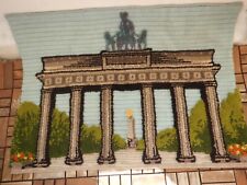 Vintage Wandteppich Berlin Motiv Branderburger Tor 108x78cm Handarbeit geknüpft