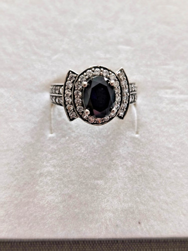 Schwarzer spinell silberring - schwarzer,