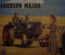 Altes Reklame Blechschild Oldtimer Traktor Fordson Major Acker Schlepper