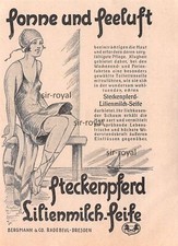 Steckenpferd Lilienmilch Seife - Dresden - 1928 - Historische Werbung ~10x14cm