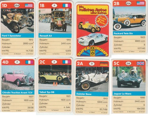 Kartenspiele quartett autos - kartenspiele,