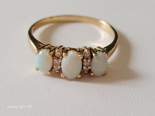 Nachlass 14k opal und diamant - 14k,