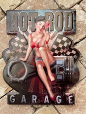 Blechschild Hot Rod Garage 40