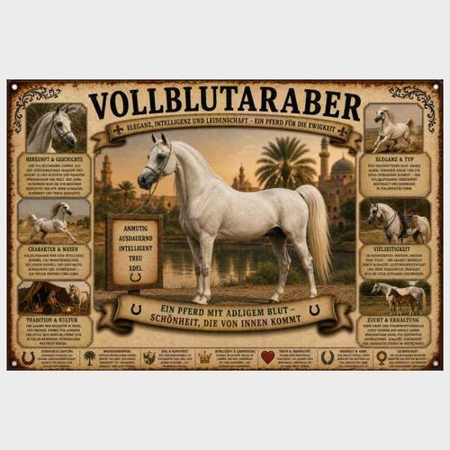 Blechschild vollblutaraber - blechschild,