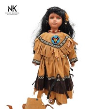 Vintage Indianer Porzelan Puppe - Ca. 40cm