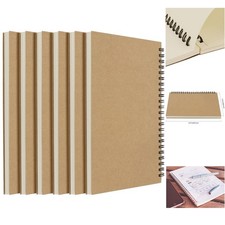 6 Stück A5 Skizzenbuch mit Spiralbindung, 120 Seiten / 60 Blatt Blanko Seiten...