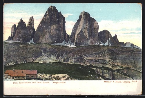Ansichtskarte dreizinnenhütte - ansichtskarte,