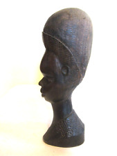 Nachlass: Afrikanische Holzfigur, Büste, massiv, Ebenholz, handarbeit