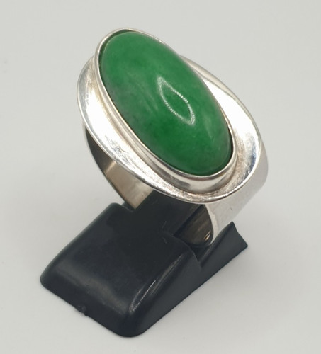 Ring silber grüner stein - silber,