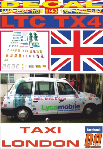 Decal ltc tx4 taxi london - ltc, lyca