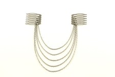 Haarkamm Hairband Haarkette Haarschmuck gold silber Kopfkette Haarclip A194a